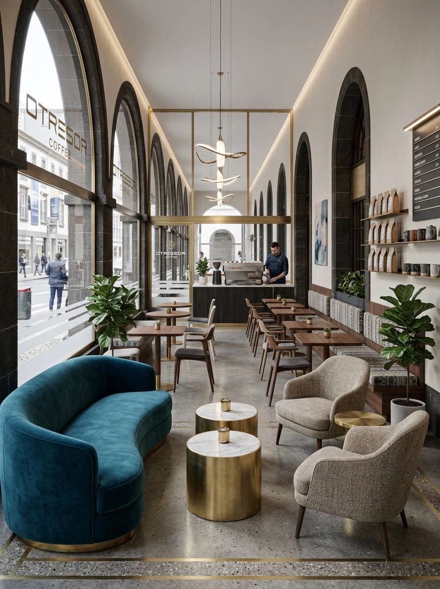 Interior design in Contemporary style — coffee_shop by GenRoom AI