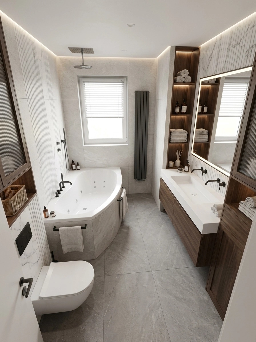 Bathroom interior in Contemporary style — photo by GenRoom AI