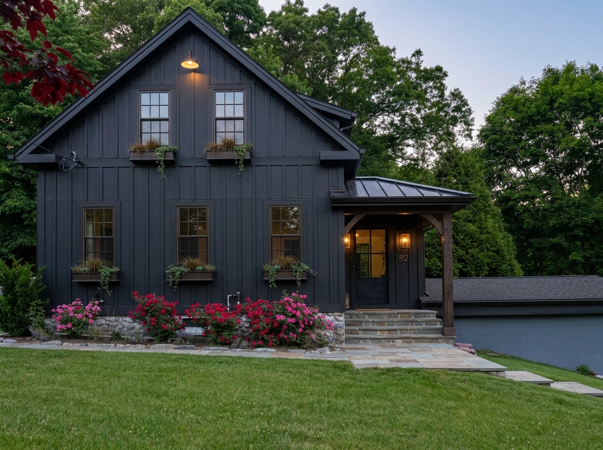 Facade design in Barnhouse Facade style — photo by GenRoom AI