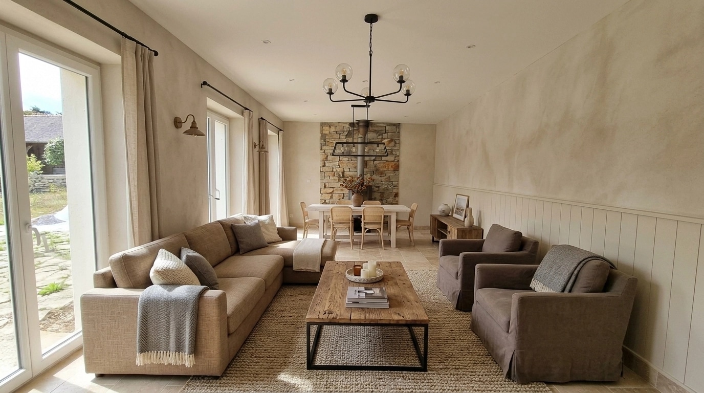 Interior design in Modern Farmhouse style — Living Room by GenRoom AI