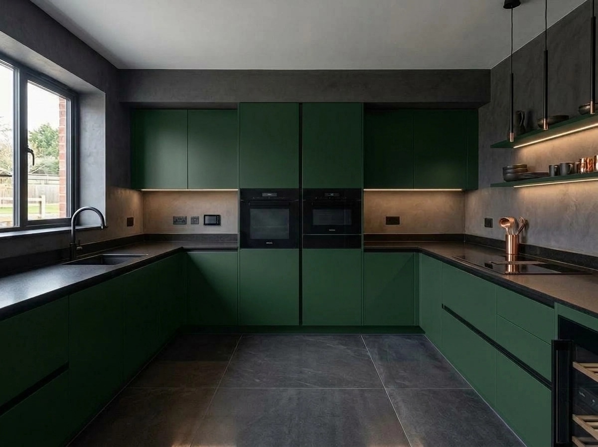 Kitchen interior in Blacktec style — photo by GenRoom AI
