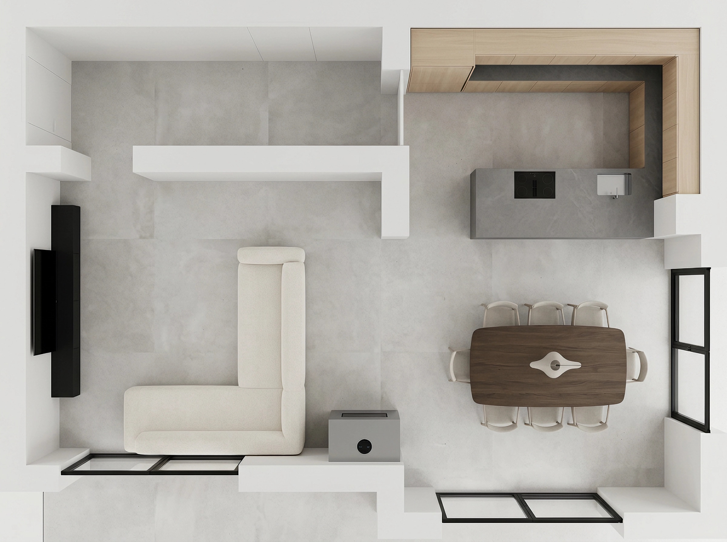 Minimalism Living Room design — interior photo by GenRoom AI
