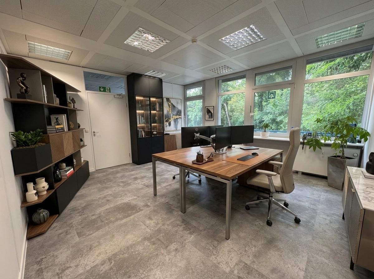 Office interior in Contemporary style — photo by GenRoom AI