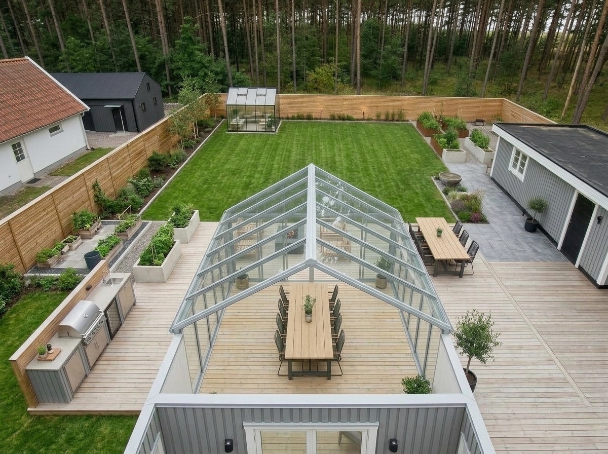 Landscape design in Scandinavian Garden style — Yard by GenRoom AI