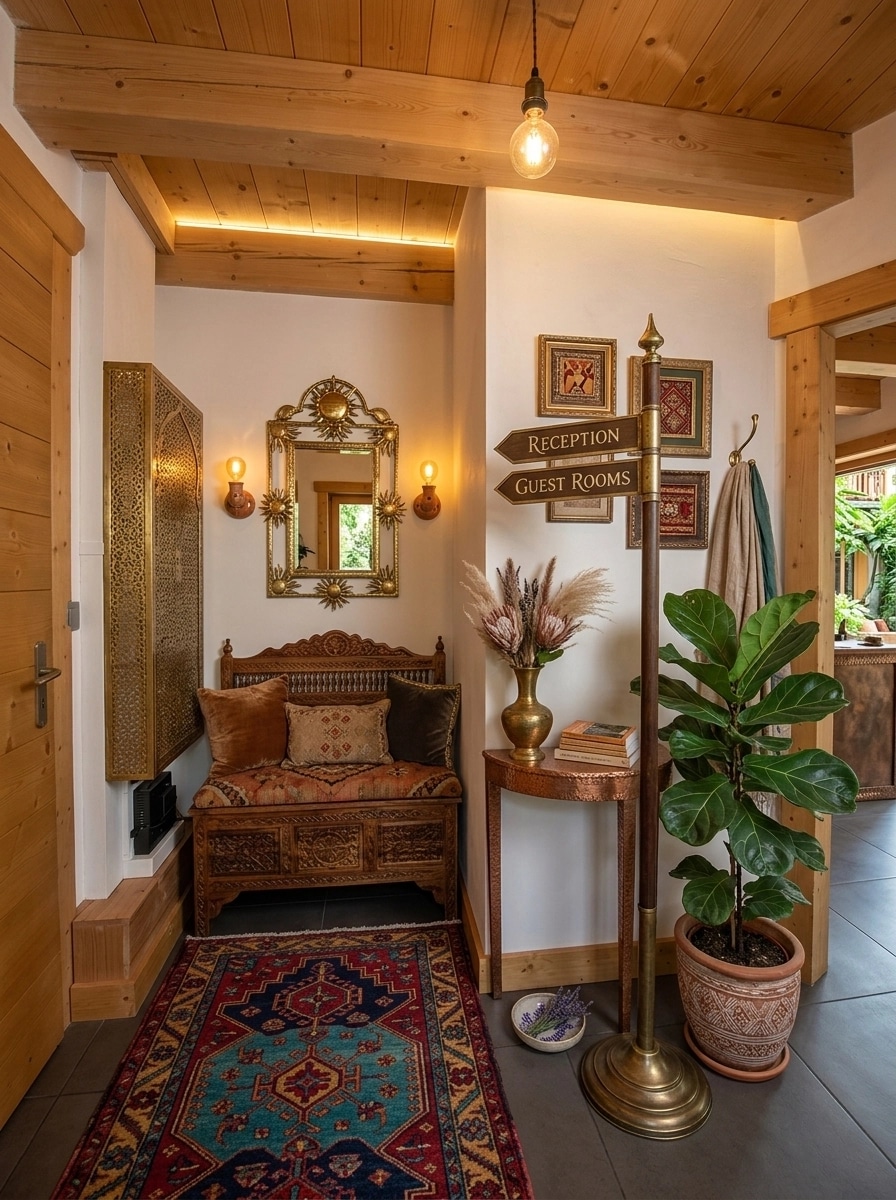 Interior design in Bohemian style — lobby by GenRoom AI