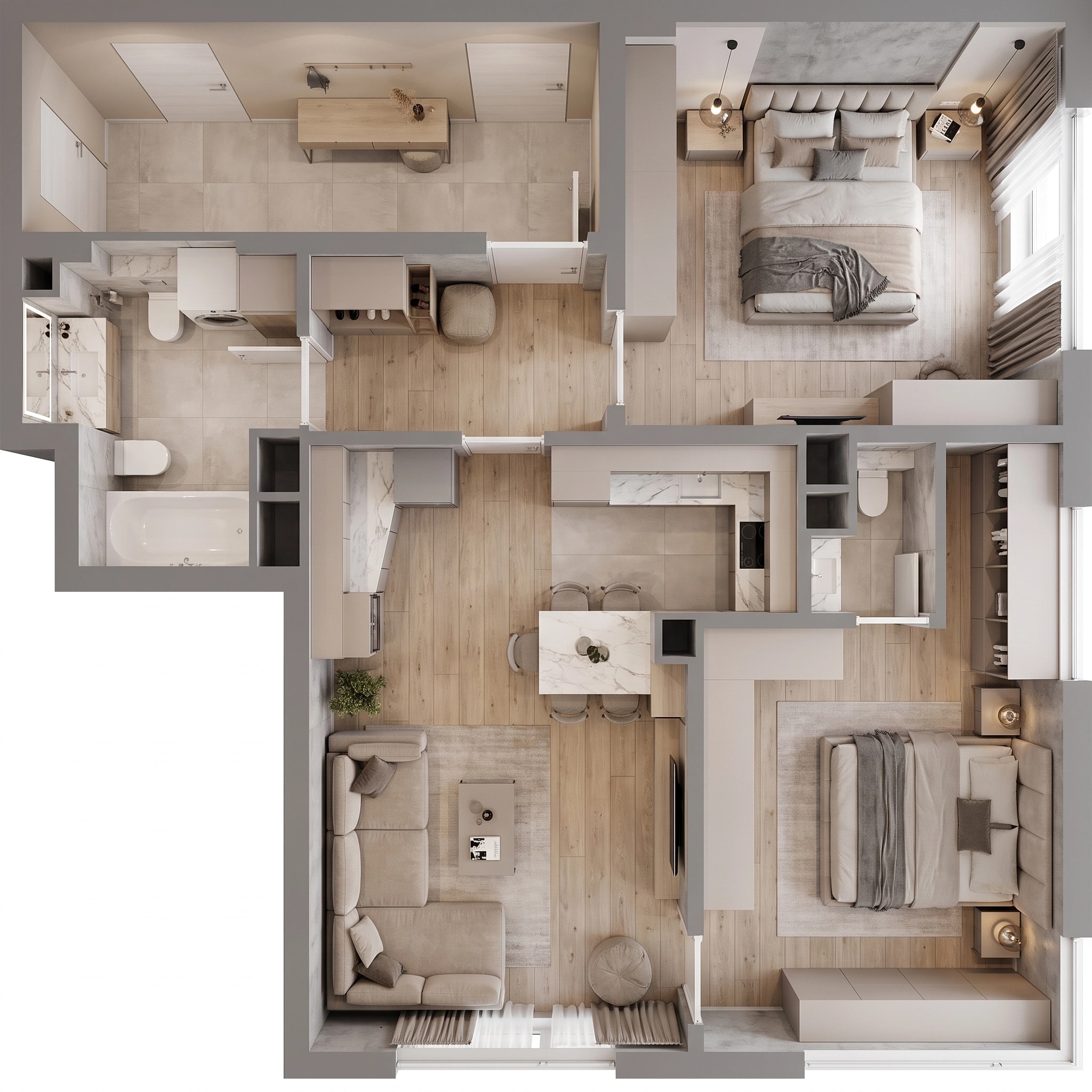 Interior design in Contemporary style — Living Room by GenRoom AI