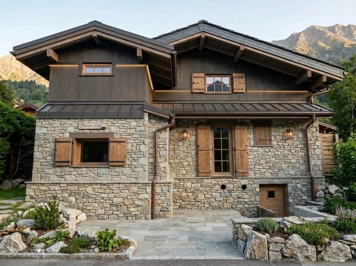 Facade design in Barnhouse Facade style — photo by GenRoom AI