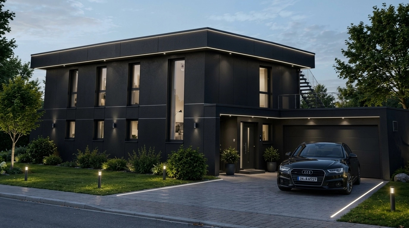 Facade design in Blacktec Facade style — Facade by GenRoom AI