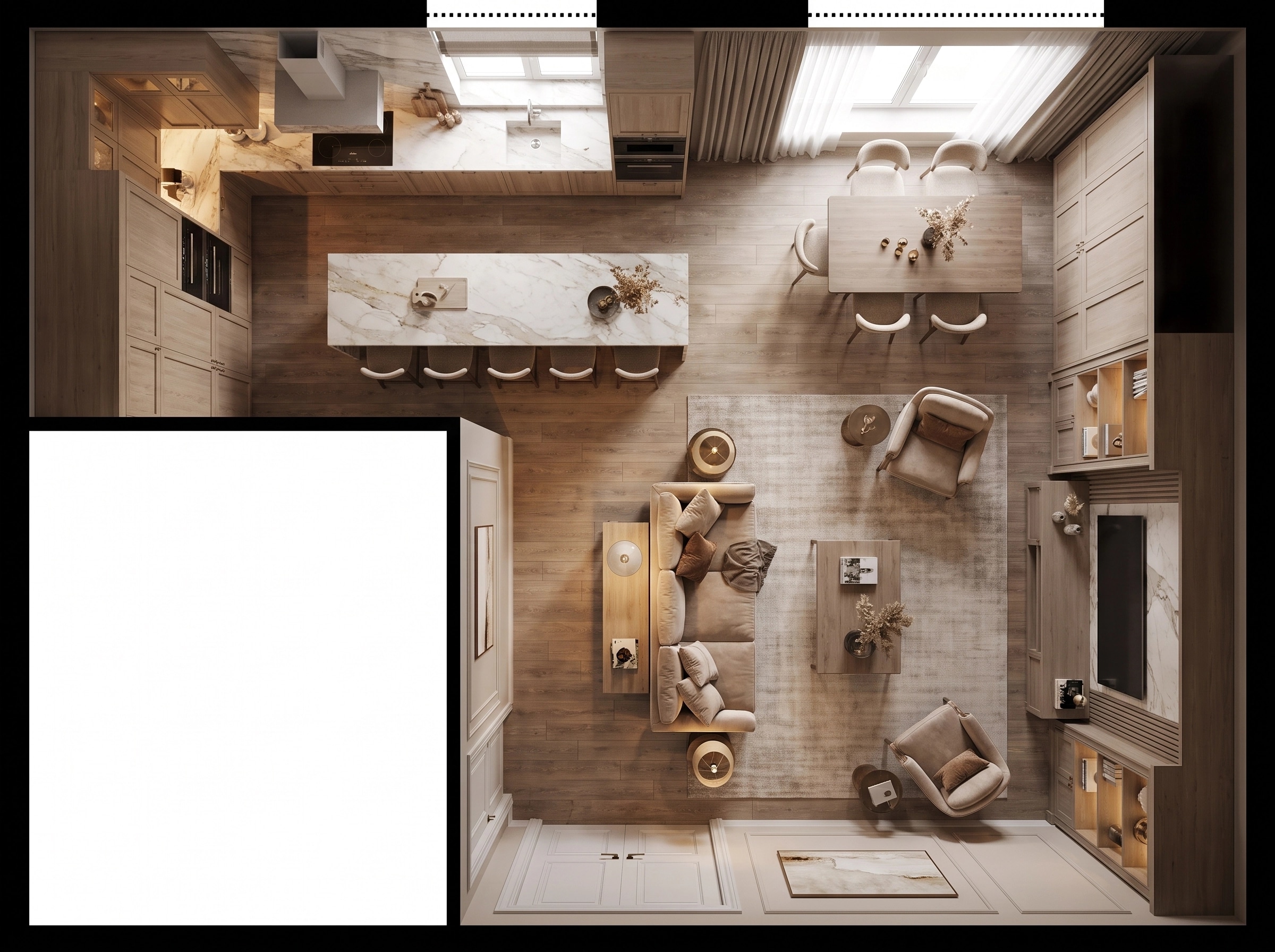 Transitional Living Room design — interior photo by GenRoom AI