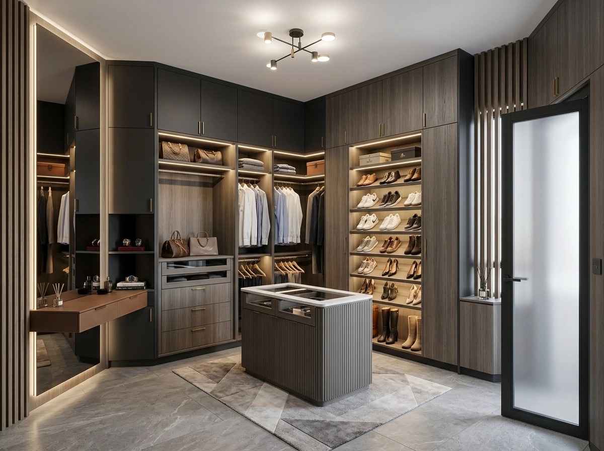 Interior design in Contemporary style — wardrobe by GenRoom AI
