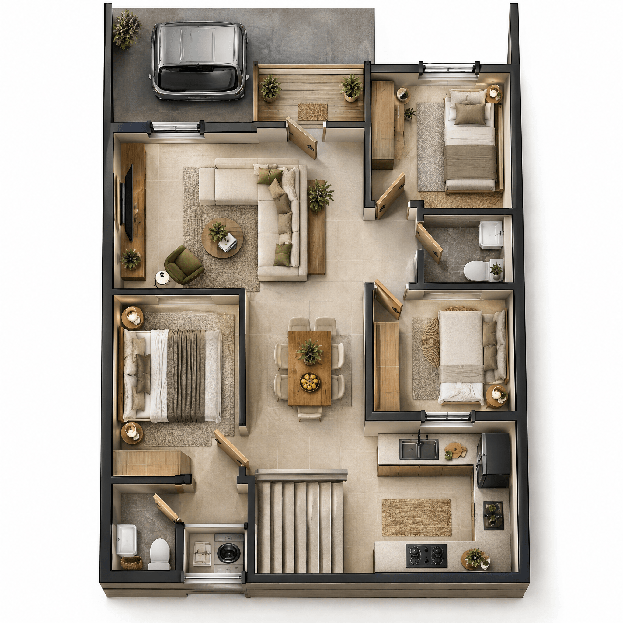 Interior design in Contemporary style — Living Room by GenRoom AI