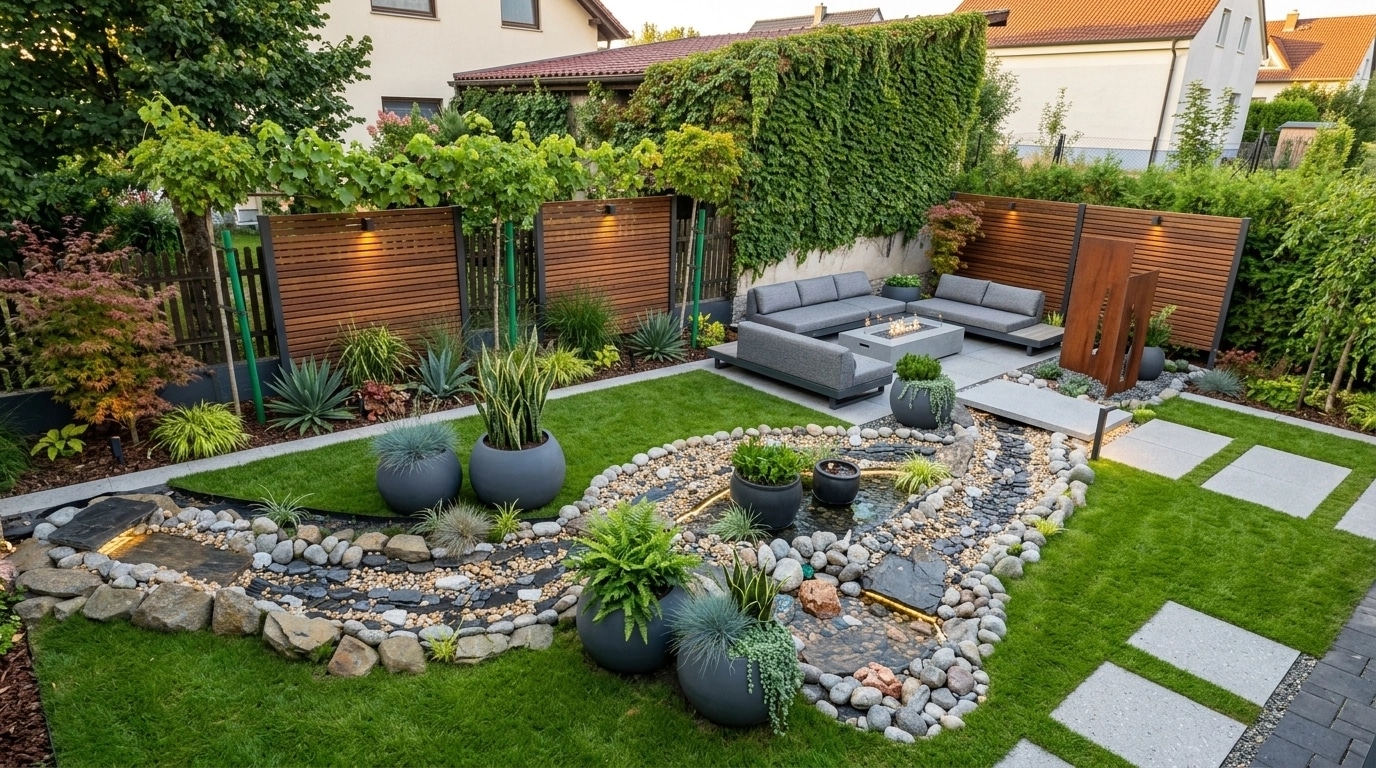 Landscape design in Contemporary Yard style — Yard by GenRoom AI