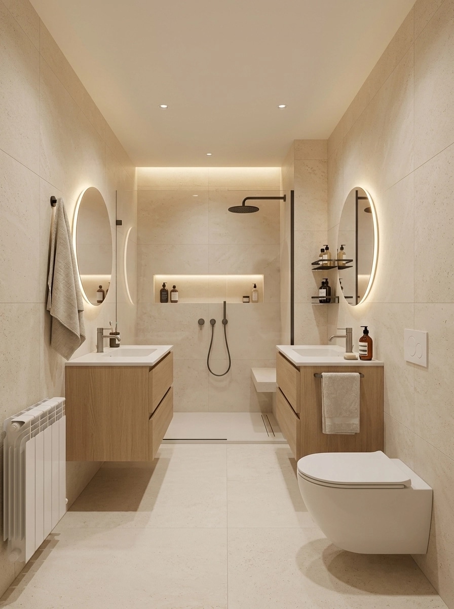 Bathroom interior in Scandinavian style — photo by GenRoom AI