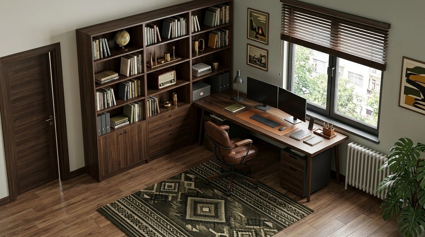 Interior design in Mid-Century Modern style — home_office by GenRoom AI