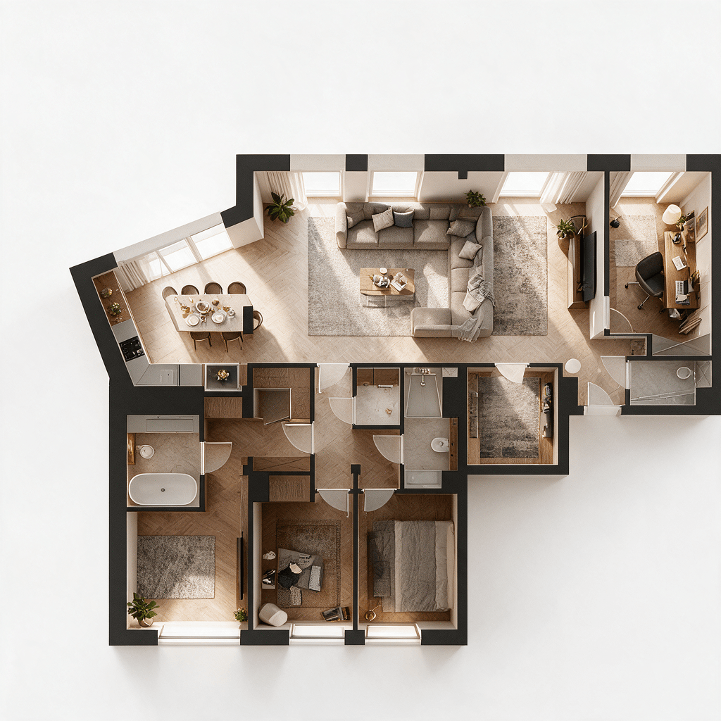 Interior design in Contemporary style — Living Room by GenRoom AI