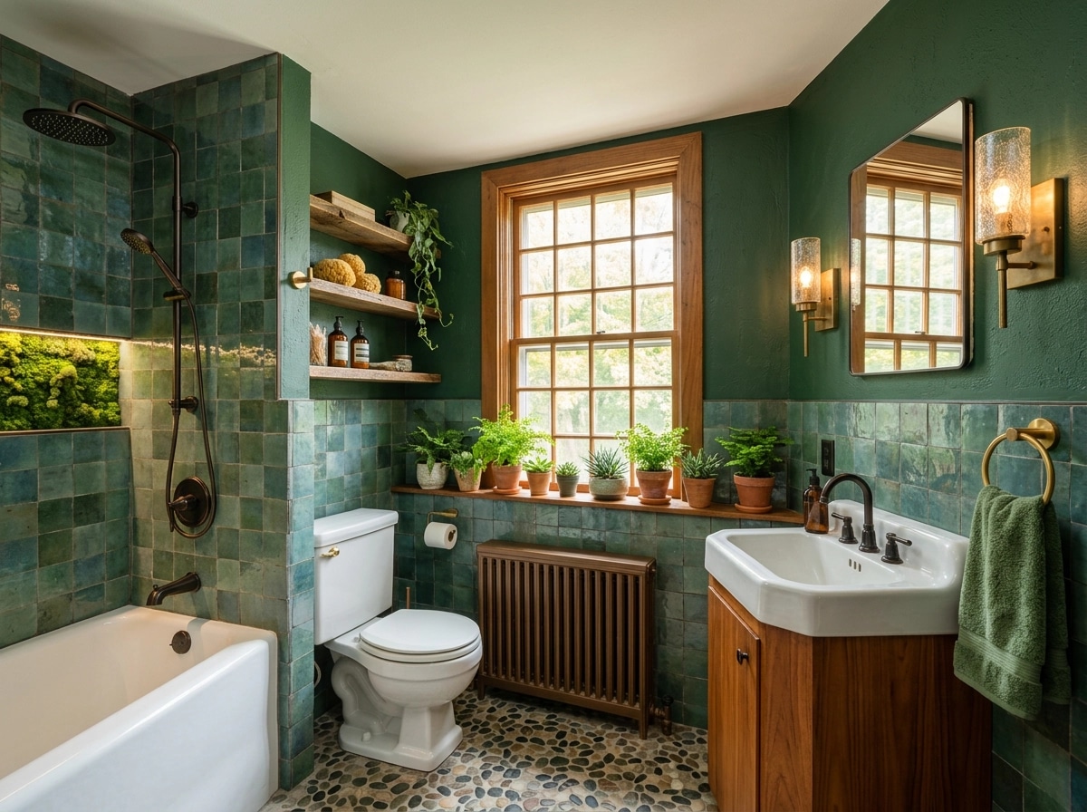 Biophilic Bathroom design — interior photo by GenRoom AI