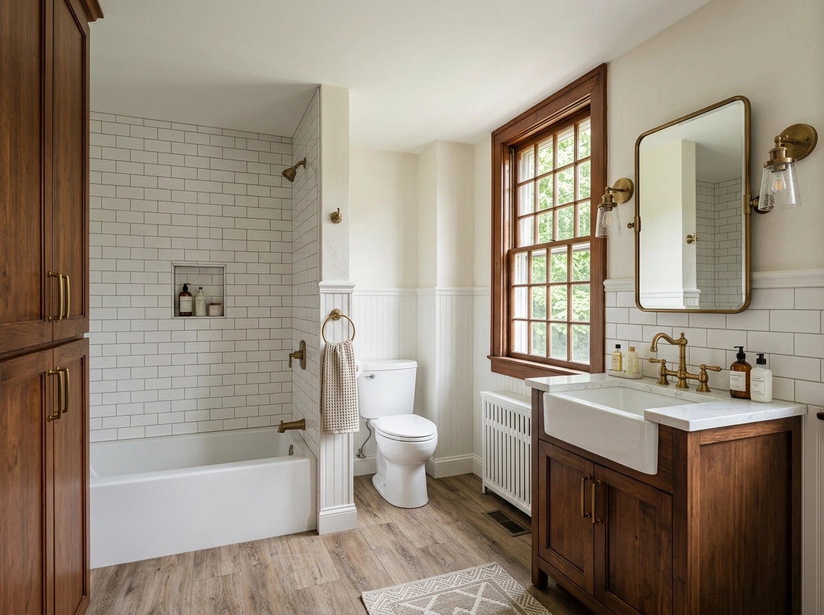 Modern Farmhouse Bathroom design — interior photo by GenRoom AI