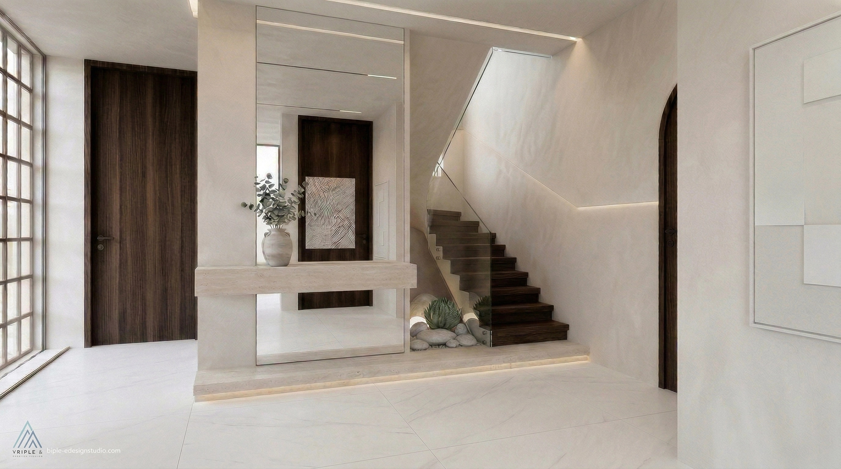 Hallway interior in Minimalism style — photo by GenRoom AI