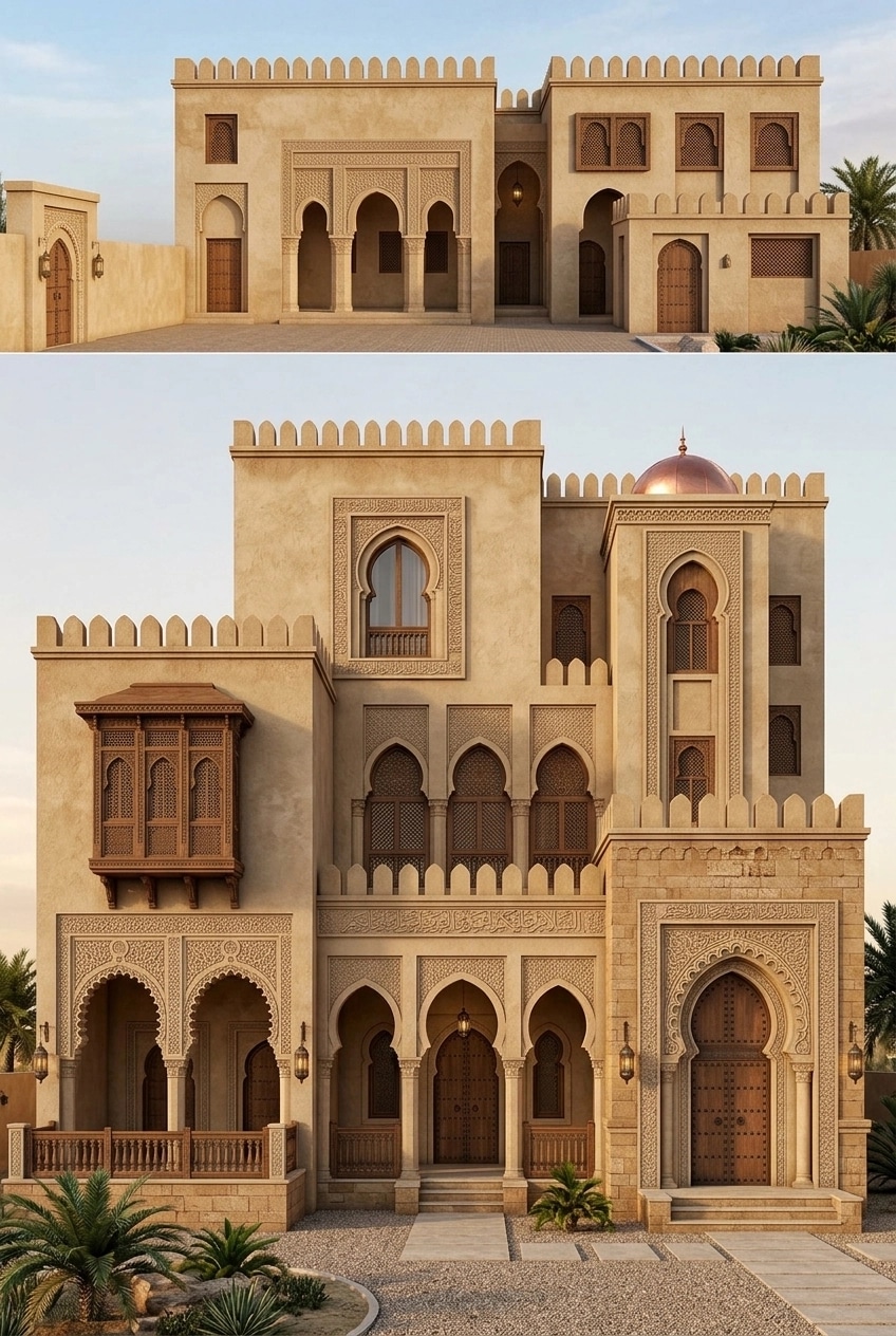 Arabian Facade Facade design — facade photo by GenRoom AI