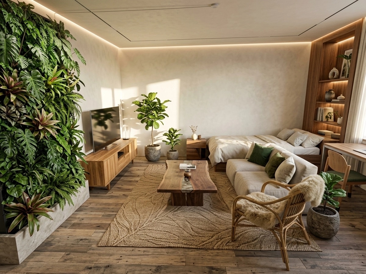 Interior design in Biophilic style — Living Room by GenRoom AI