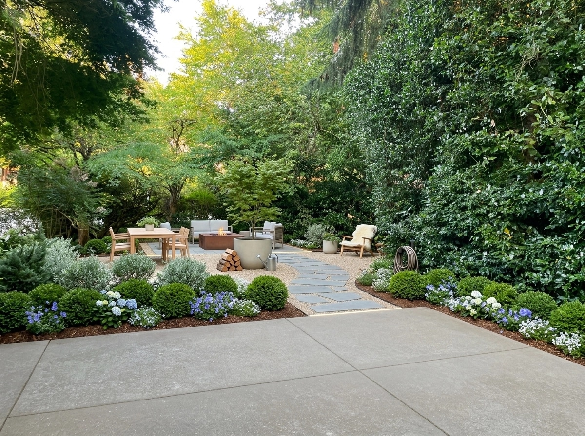 Landscape design in Scandinavian Garden style — Yard by GenRoom AI