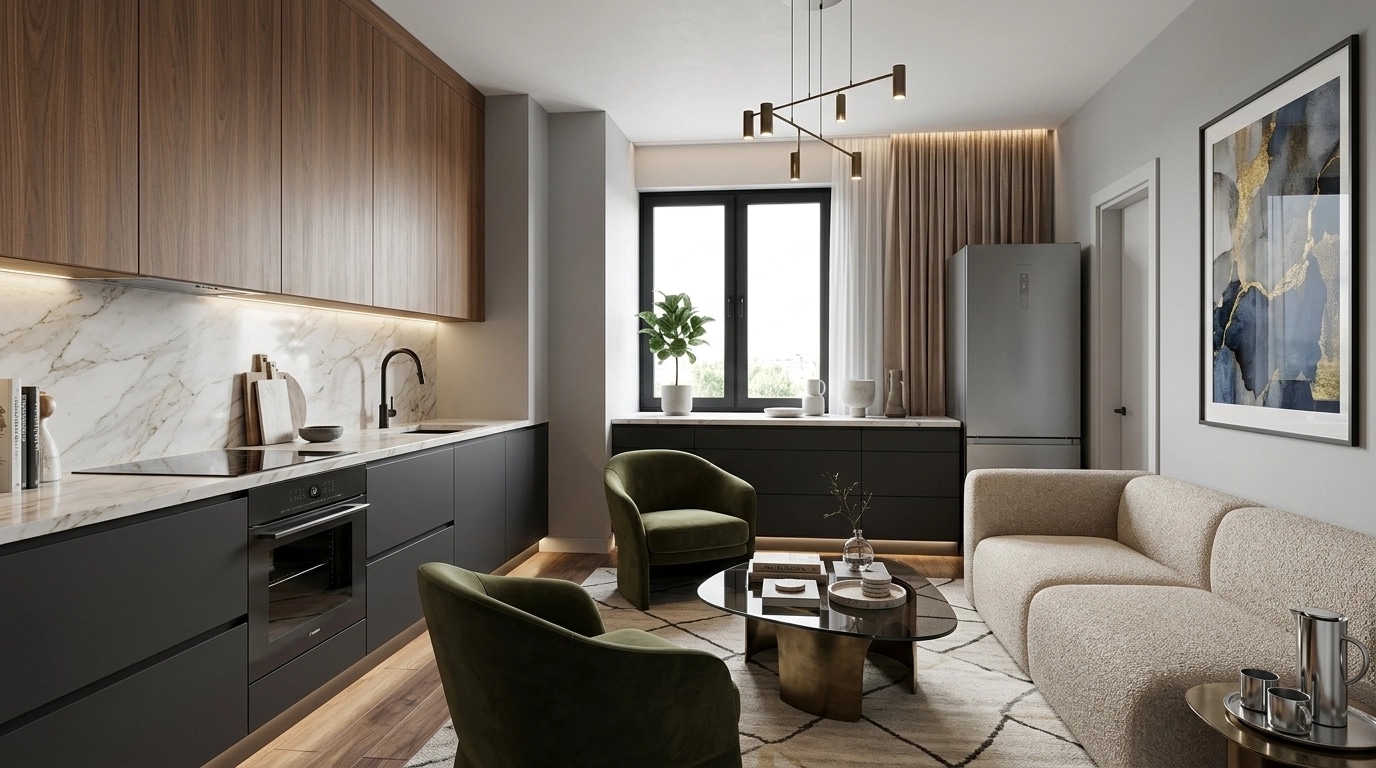 Interior design in Contemporary style — Living Room by GenRoom AI