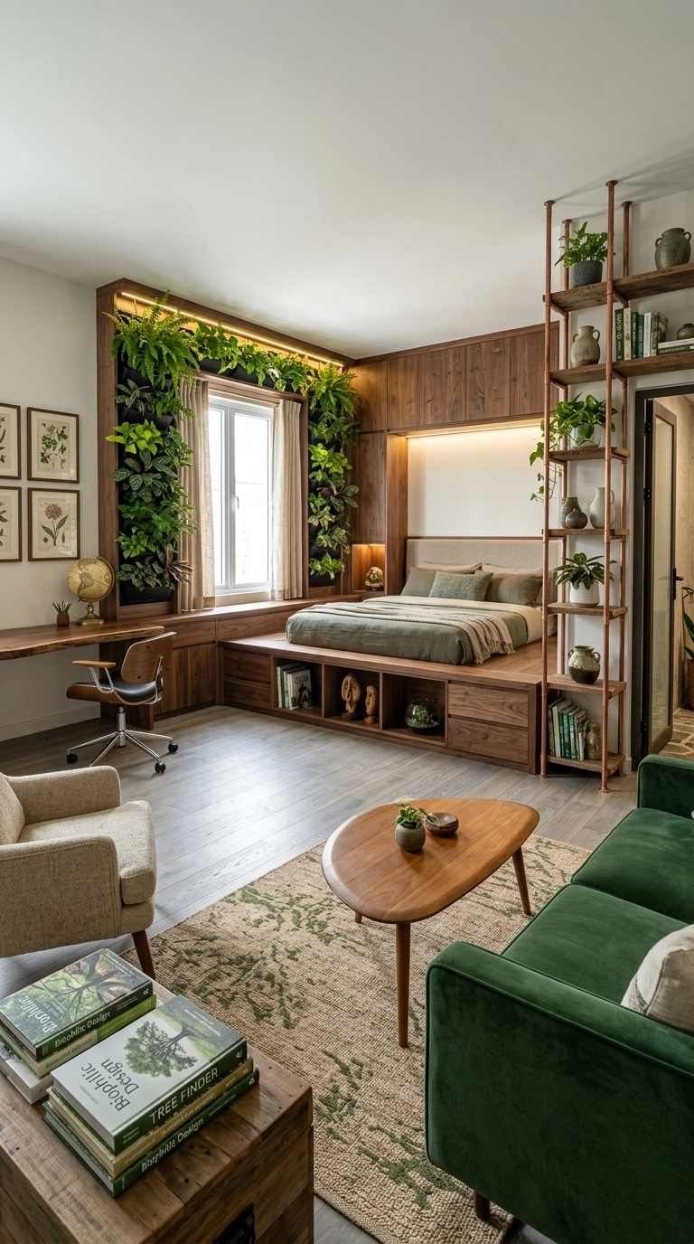 Interior design in Biophilic style — studio by GenRoom AI