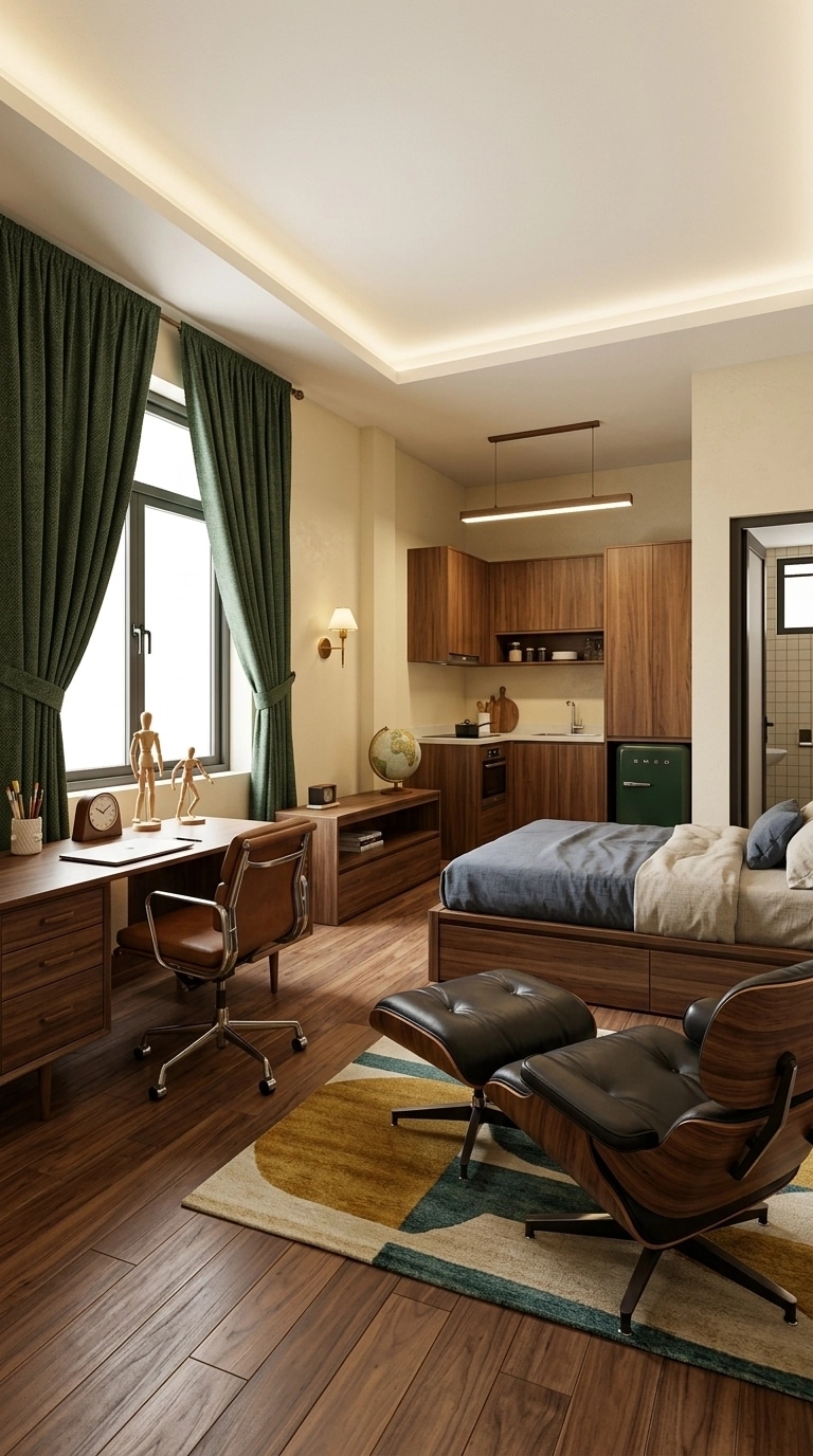 Design de interiores em estilo Mid-Century Modern — studio por GenRoom AI