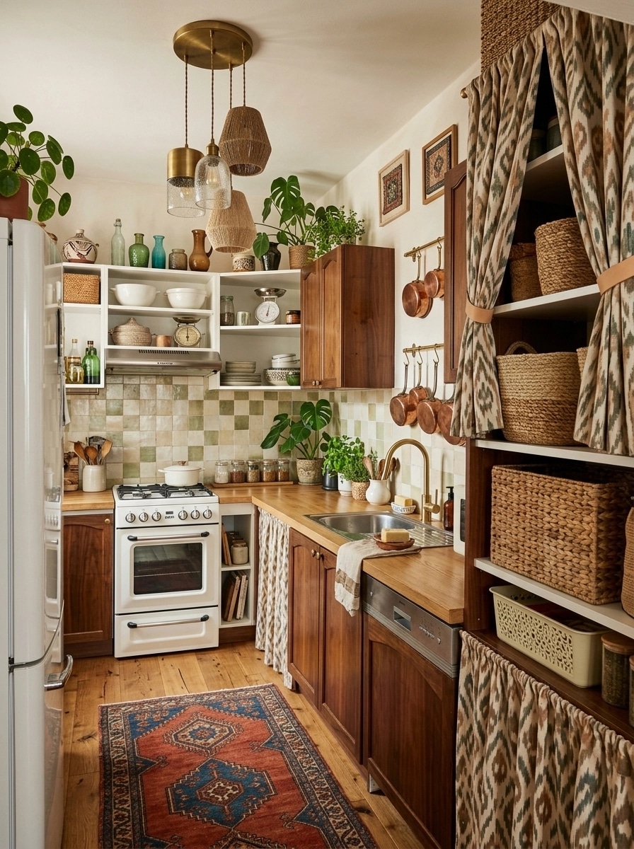 Kitchen interior in Bohemian style — photo by GenRoom AI