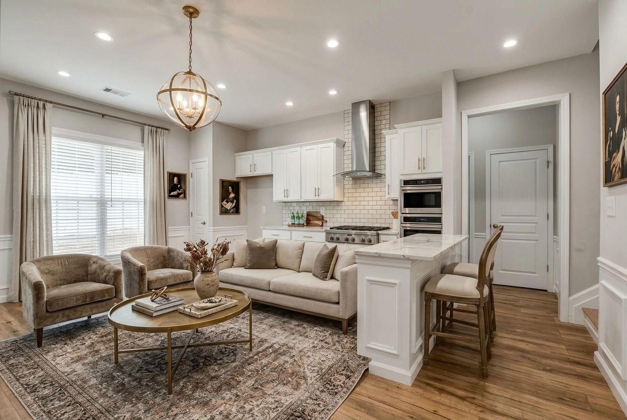 Transitional Living Room design — interior photo by GenRoom AI