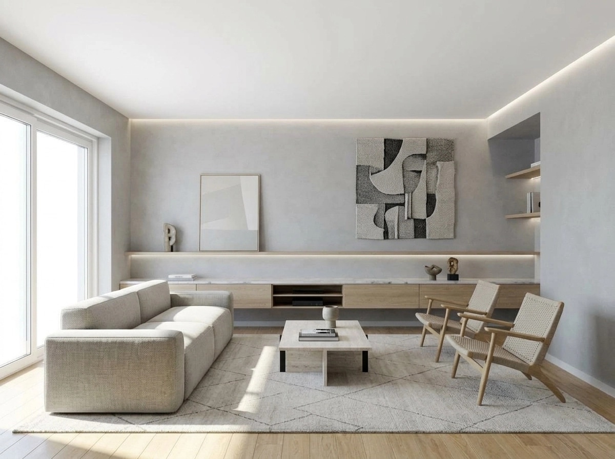 Minimalism Living Room design — interior photo by GenRoom AI