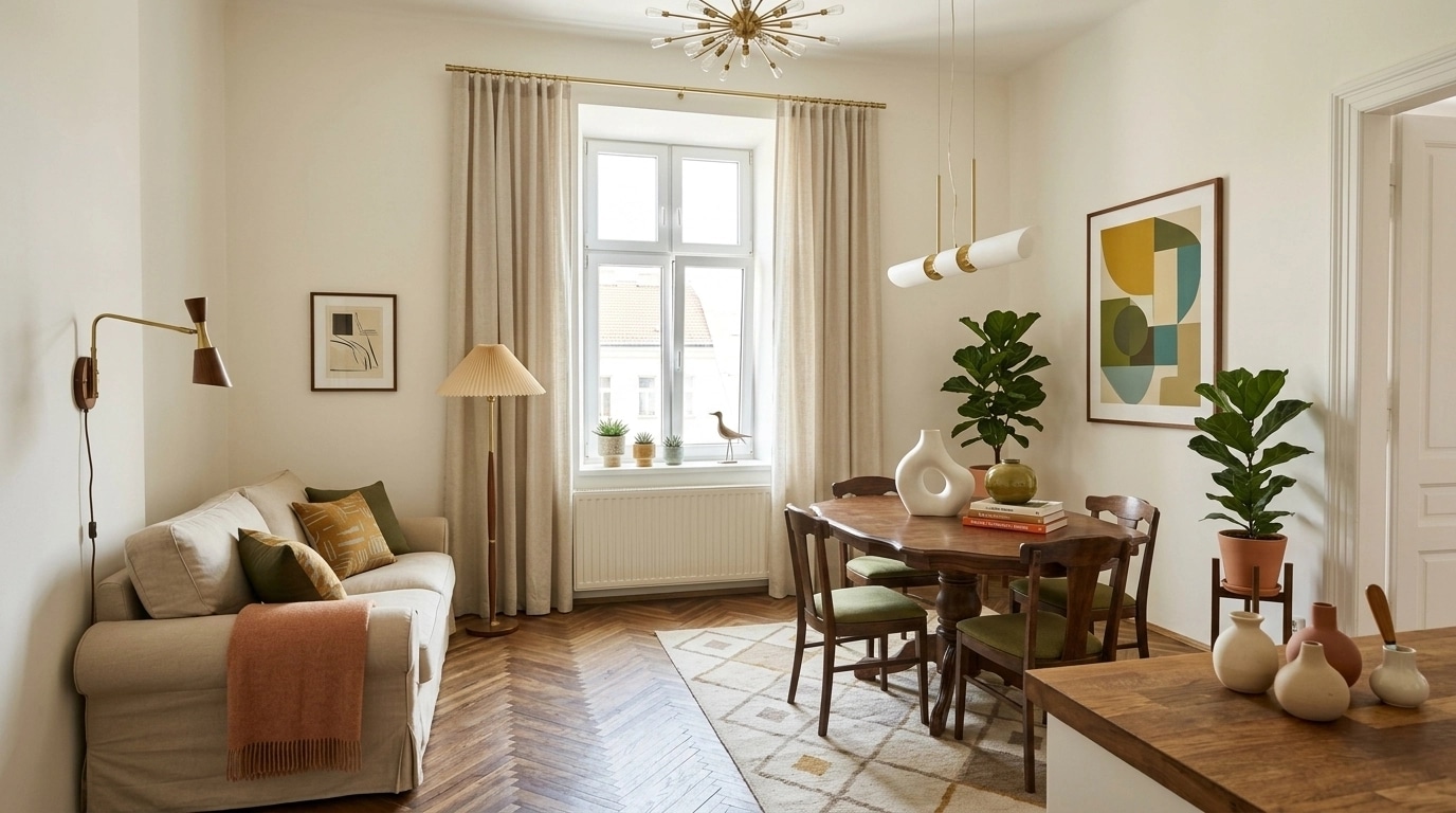 Design d'intérieur en style Mid-Century Modern — dining_room par GenRoom AI