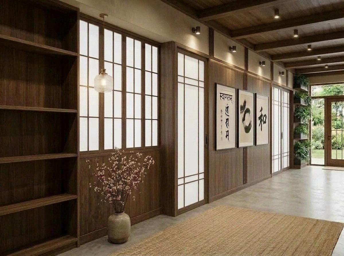 Japandi Hallway design — interior photo by GenRoom AI