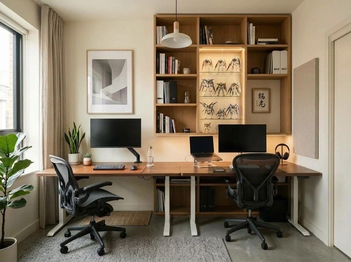 Office interior in Minimalism style — photo by GenRoom AI