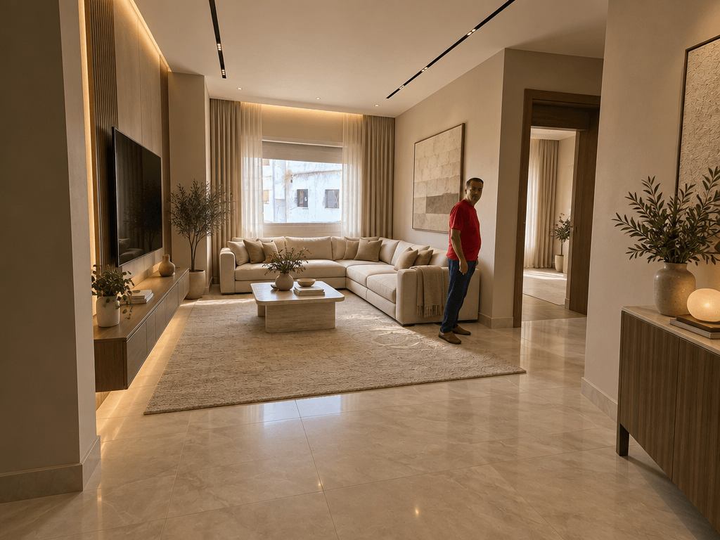 Minimalism Living Room design — interior photo by GenRoom AI