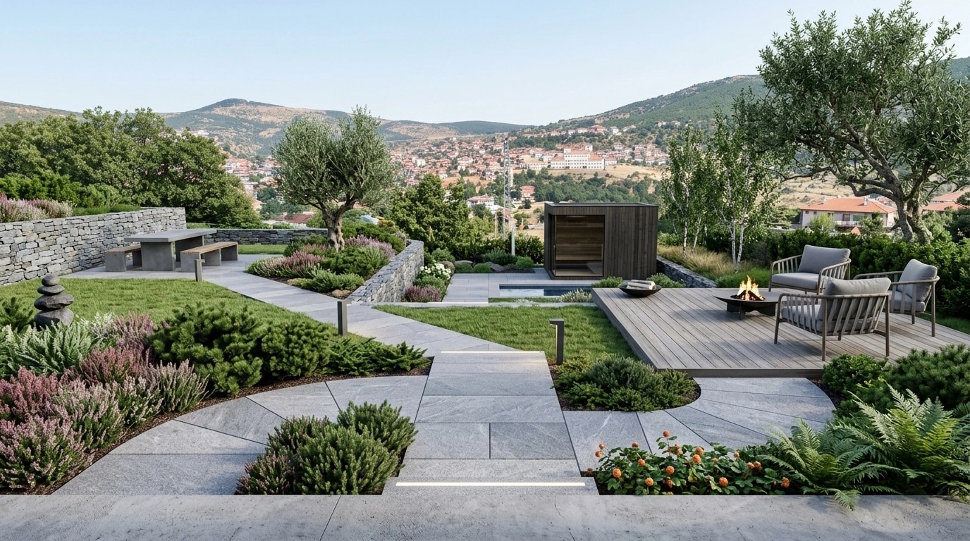 Landscape design in Scandinavian Garden style — Yard by GenRoom AI