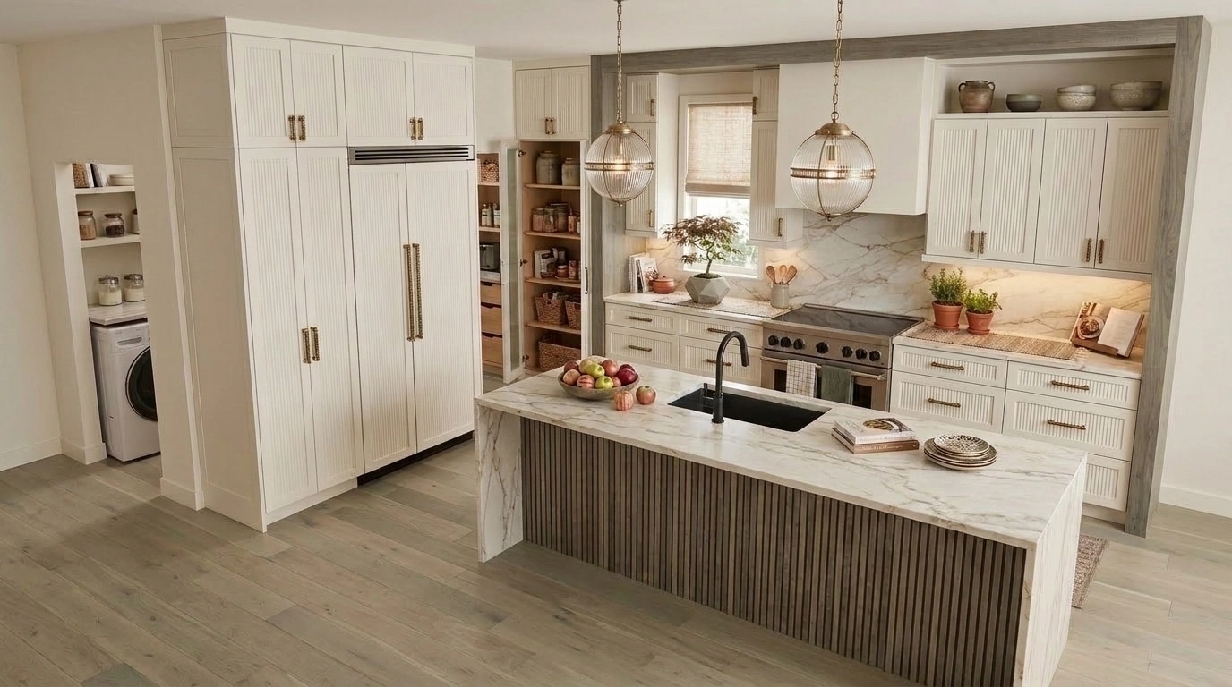 Kitchen interior in Transitional style — photo by GenRoom AI