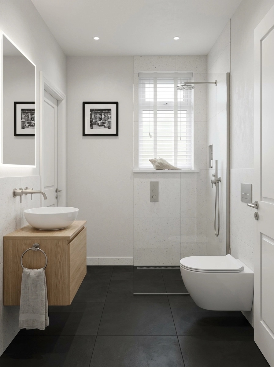 Bathroom interior in Minimalism style — photo by GenRoom AI