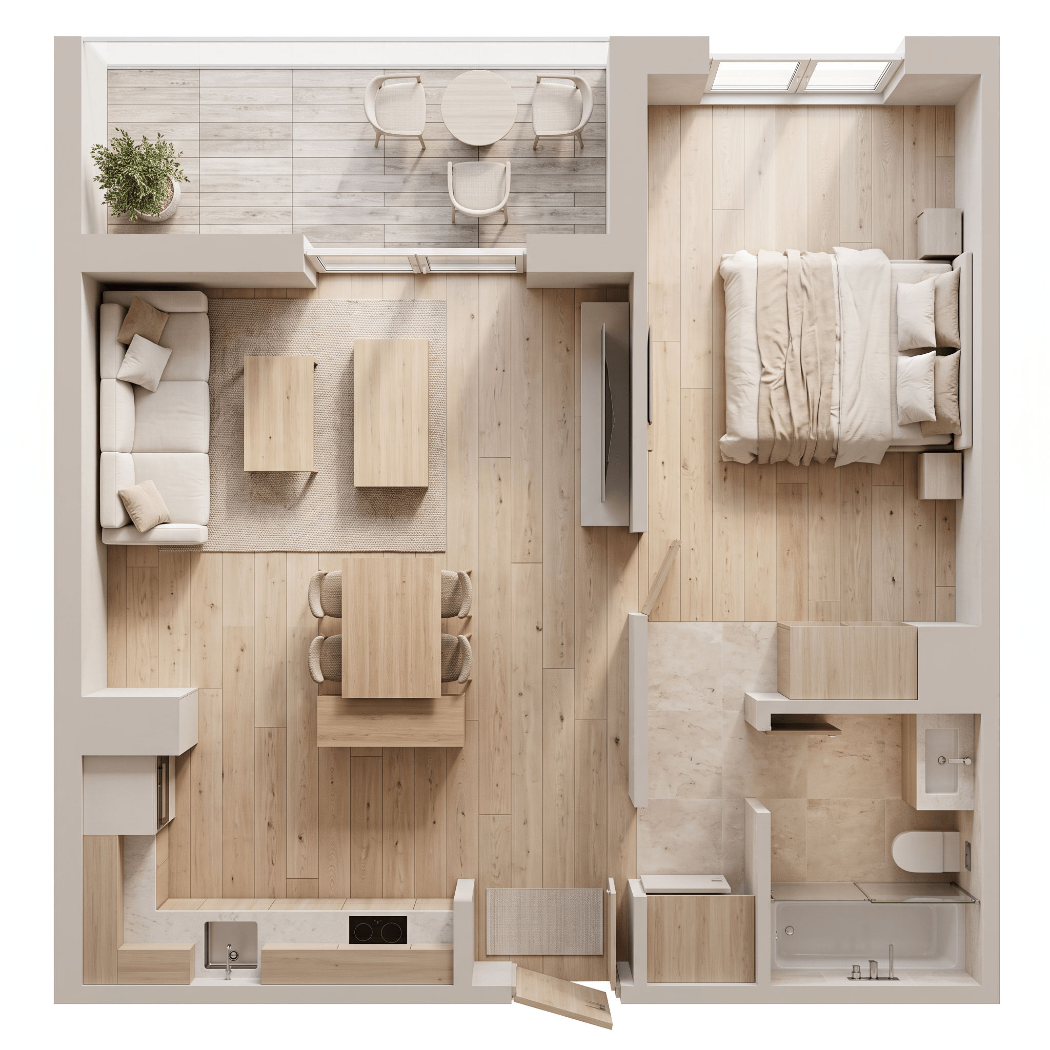 Interior design in Minimalism style — Living Room by GenRoom AI