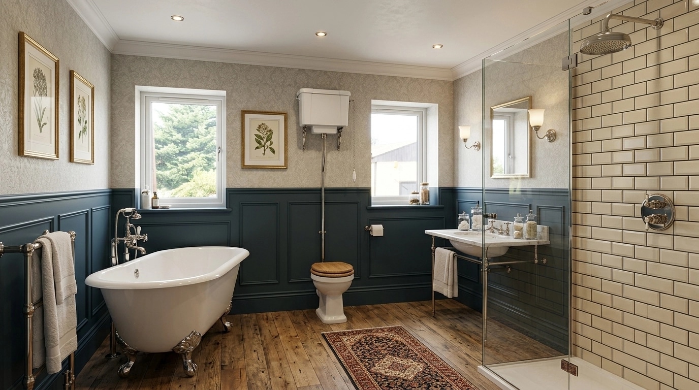 British Bathroom design — interior photo by GenRoom AI
