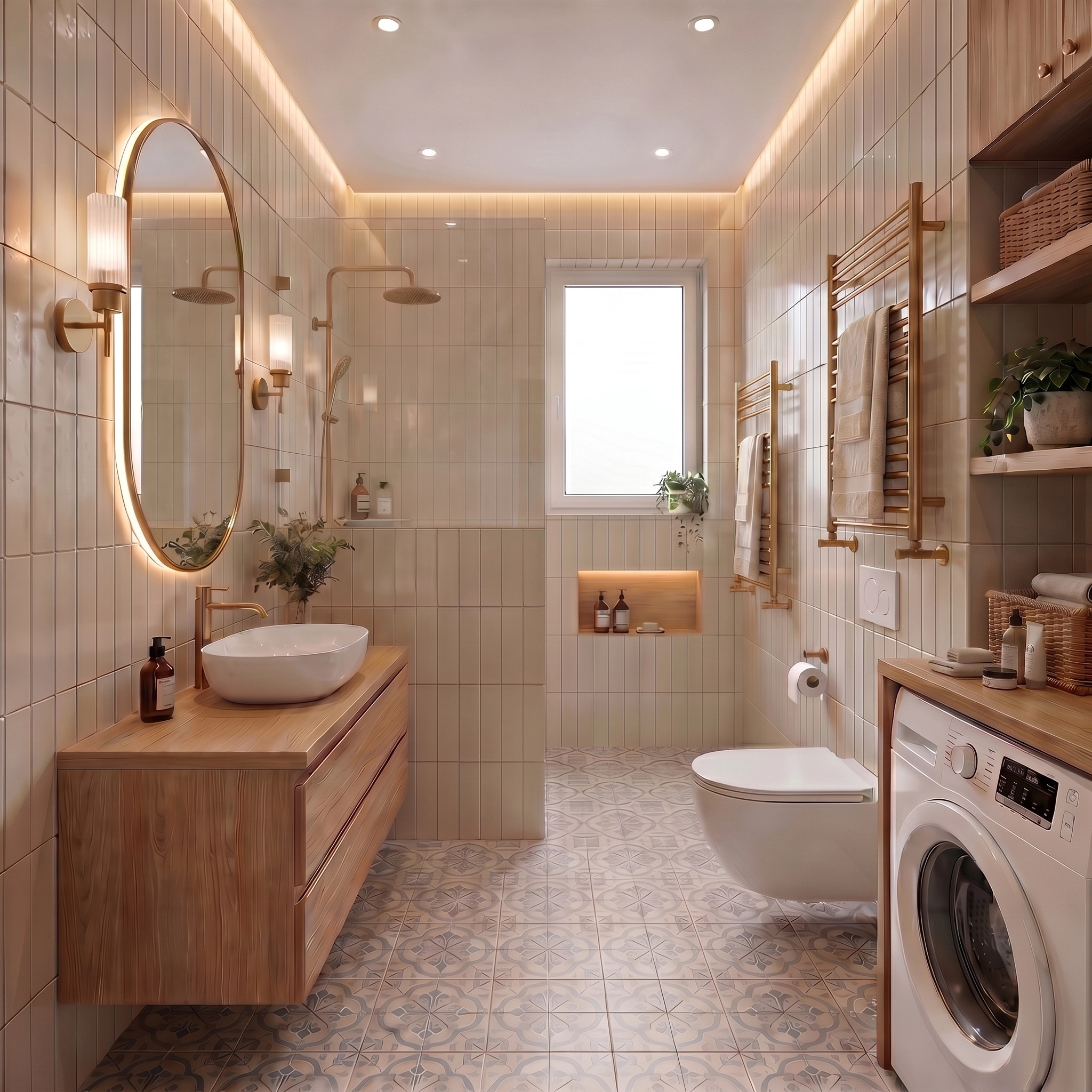 Interior design in Modern Farmhouse style — Bathroom by GenRoom AI