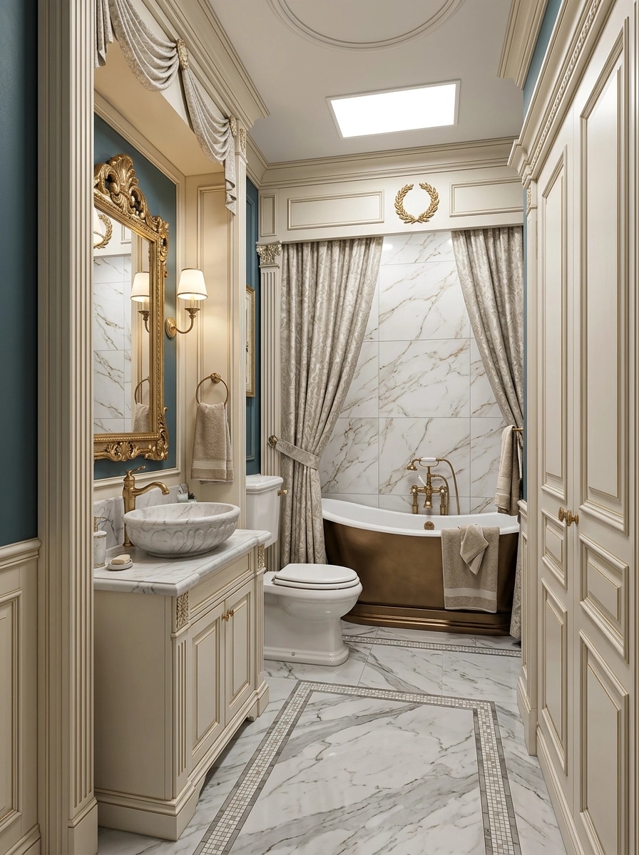 Interior design in Neoclassic style — Bathroom by GenRoom AI