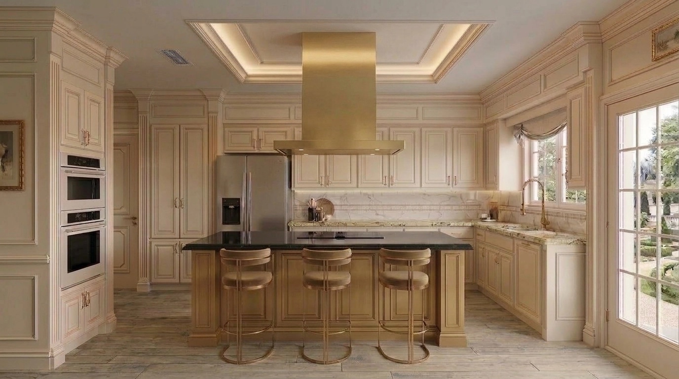 Neoclassic Kitchen design — interior photo by GenRoom AI