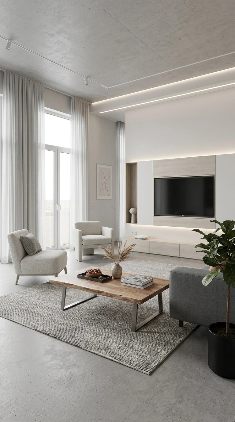 Minimalism Living Room design — interior photo by GenRoom AI