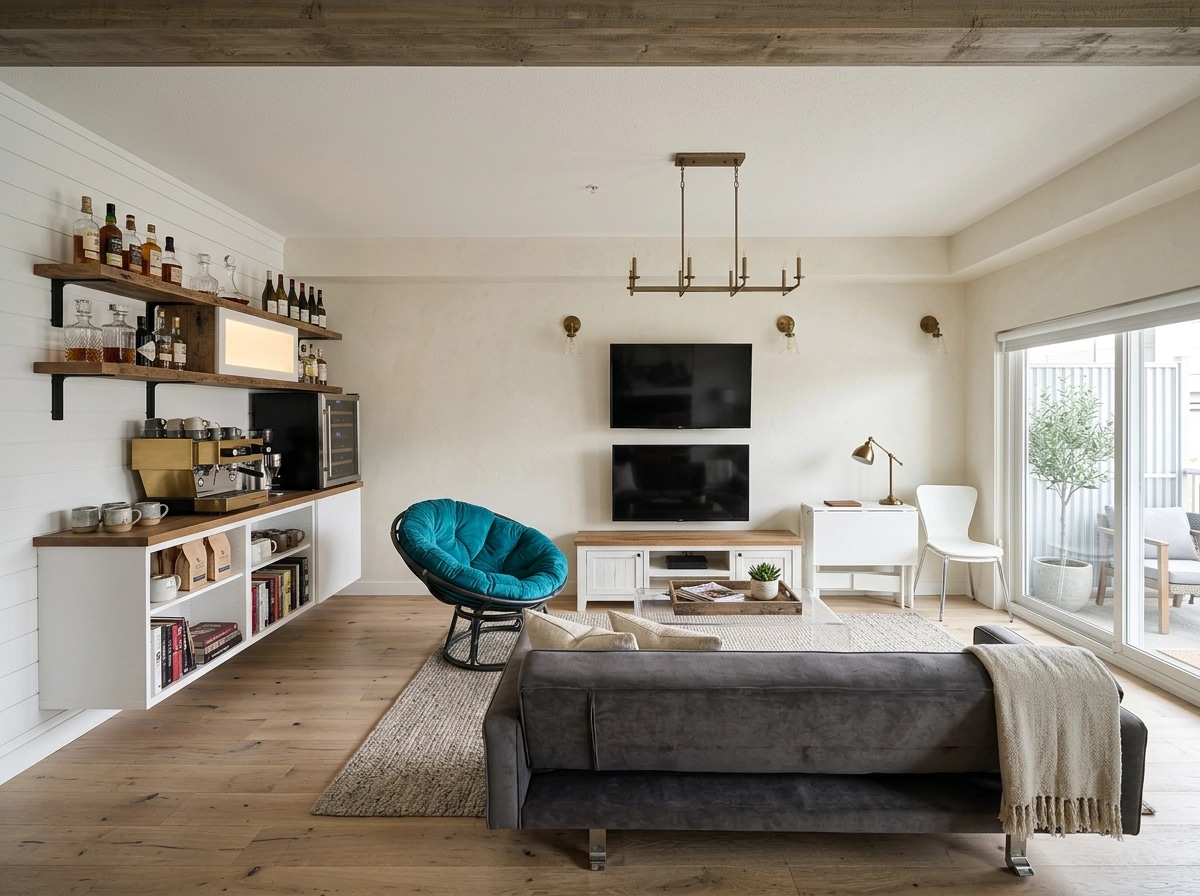 Modern Farmhouse Living Room design — interior photo by GenRoom AI