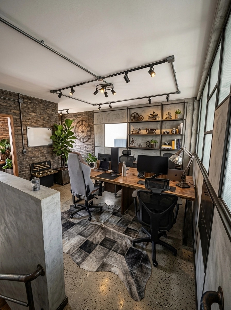 Office interior in Loft / Industrial style — photo by GenRoom AI