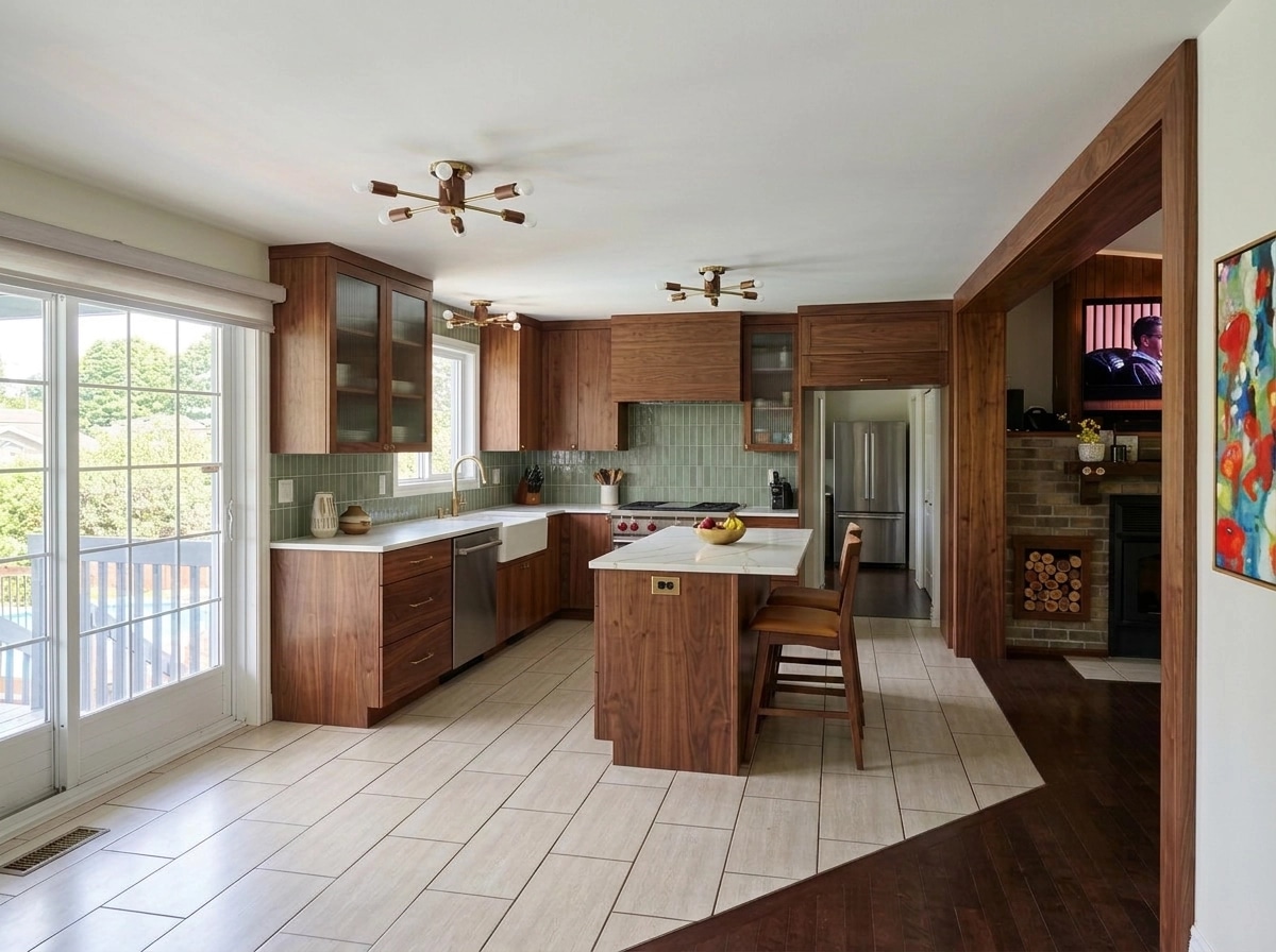 Mid-Century Modern Kitchen design — interior photo by GenRoom AI