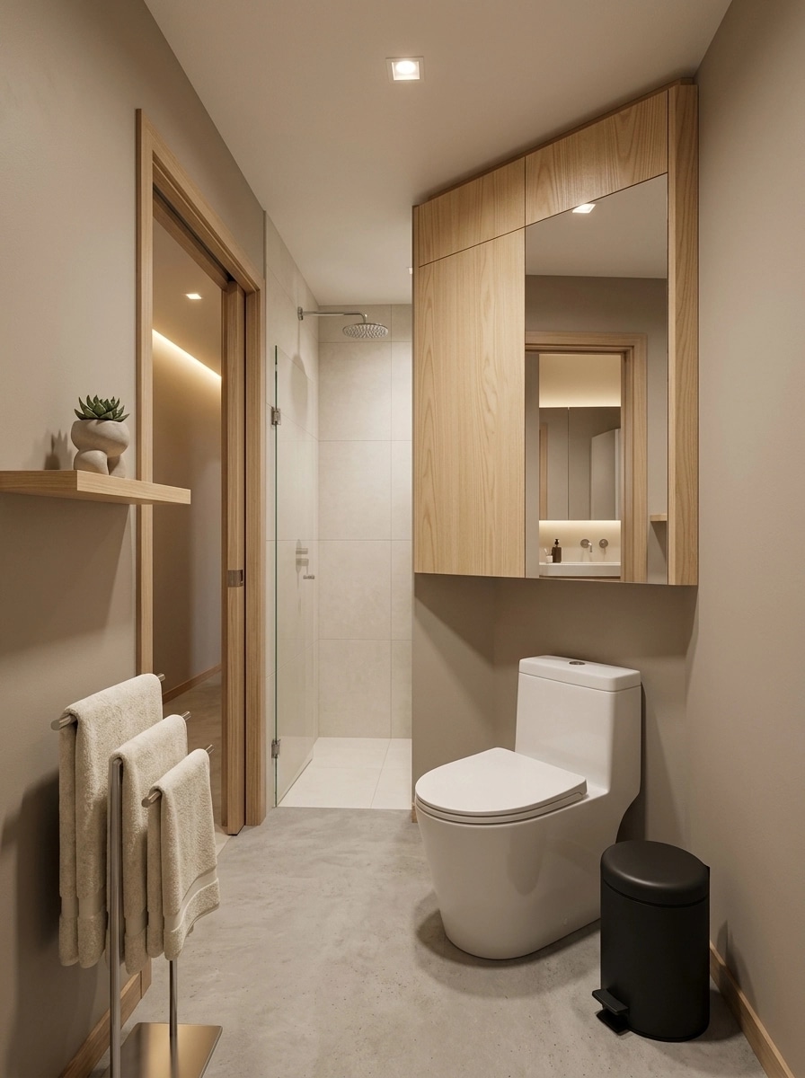 Bathroom interior in Minimalism style — photo by GenRoom AI