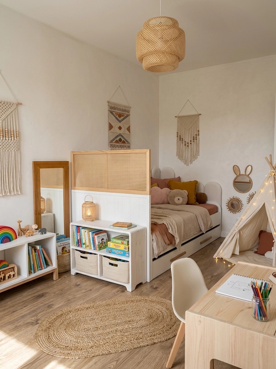Bohemian Kids Room design — interior photo by GenRoom AI