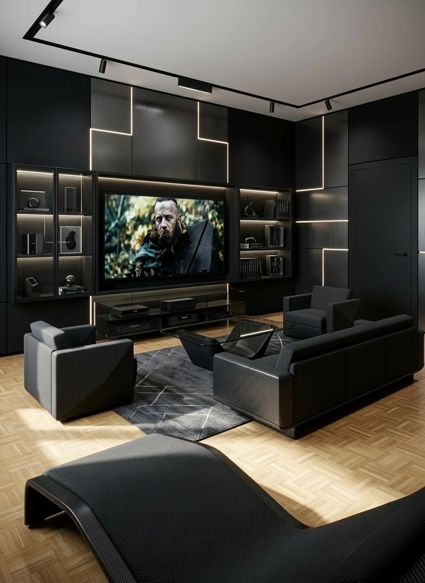 Interior design in Blacktec style — Living Room by GenRoom AI